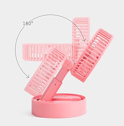 Mini Handheld Portable Fan USB Rechargeable Built-in Battery Operated (1200 mAh) Summer Cooling Desktop Fan with Standing Holder Handy Base for Home, Office, Outdoor (Multicolor)