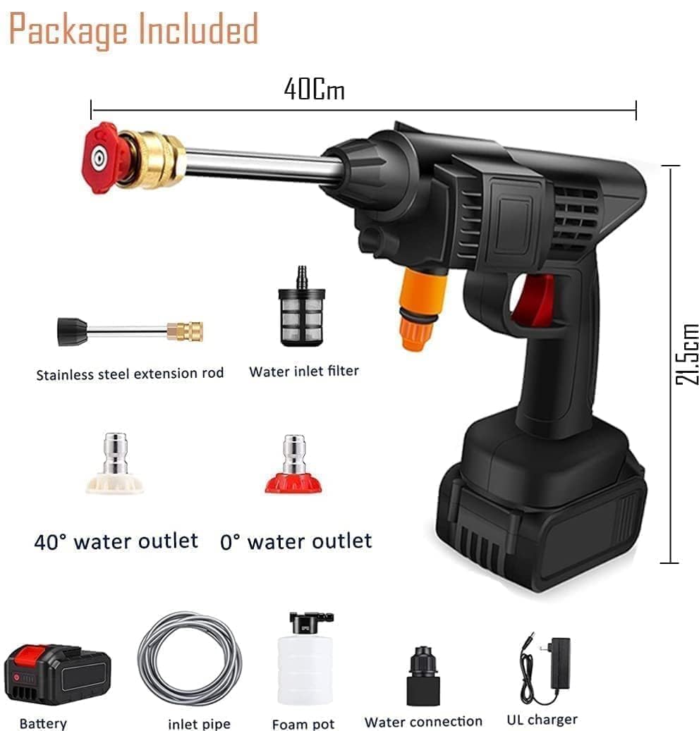 Car/Bike Washer Cordless Portable Wireless High Pressure Water Gun