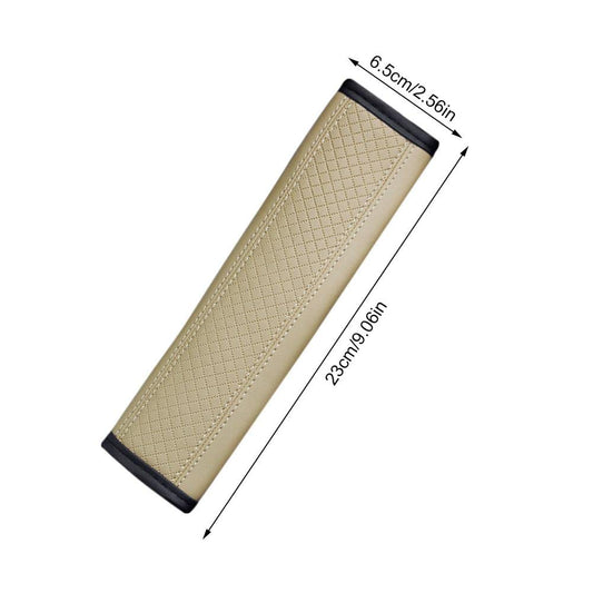 Car Seat Belt Shoulder Pad Cover Car Safety Belt Pad (Cream, Pack of 02)