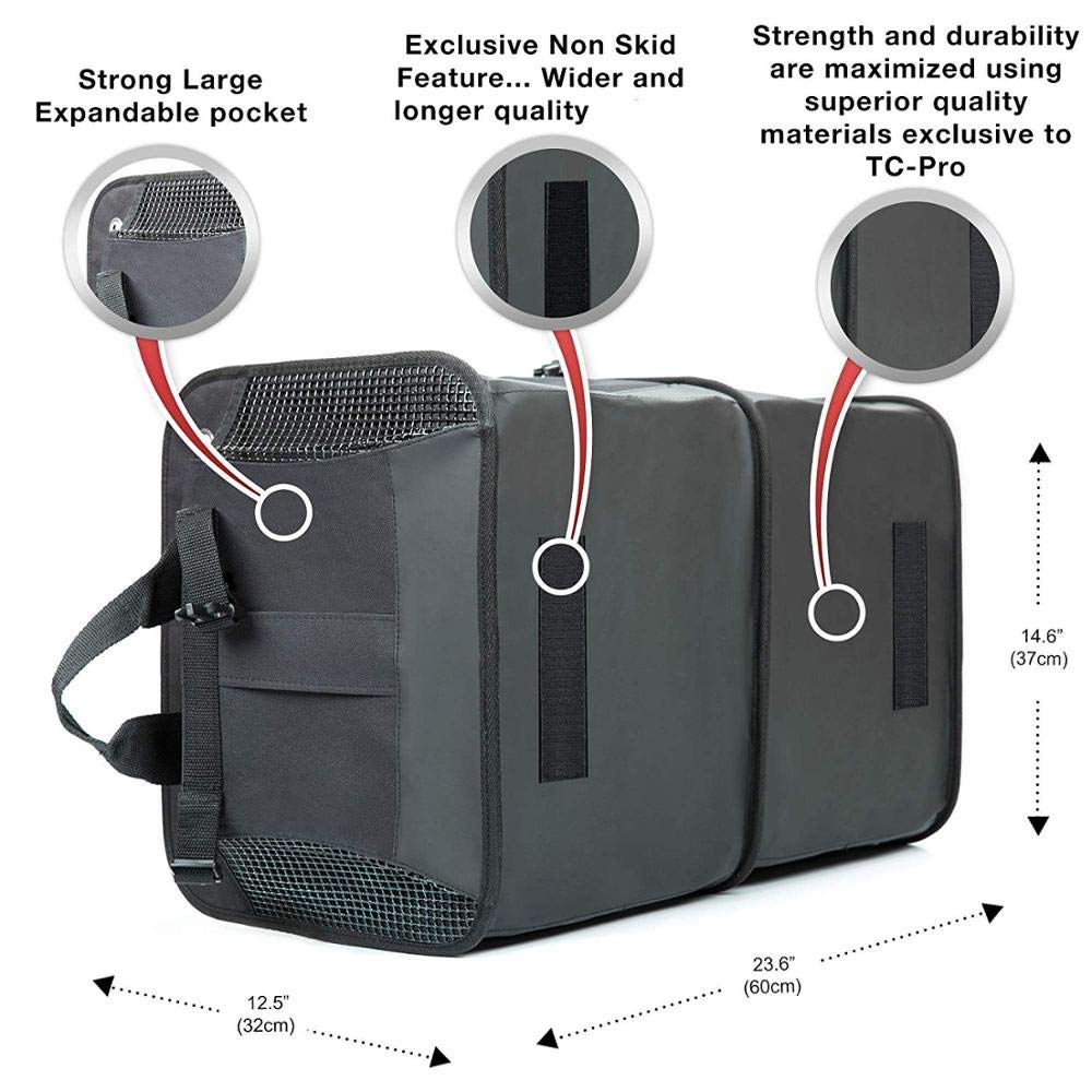 Polyester Multi Compartments Collapsible Portable Car Accessories (Black)