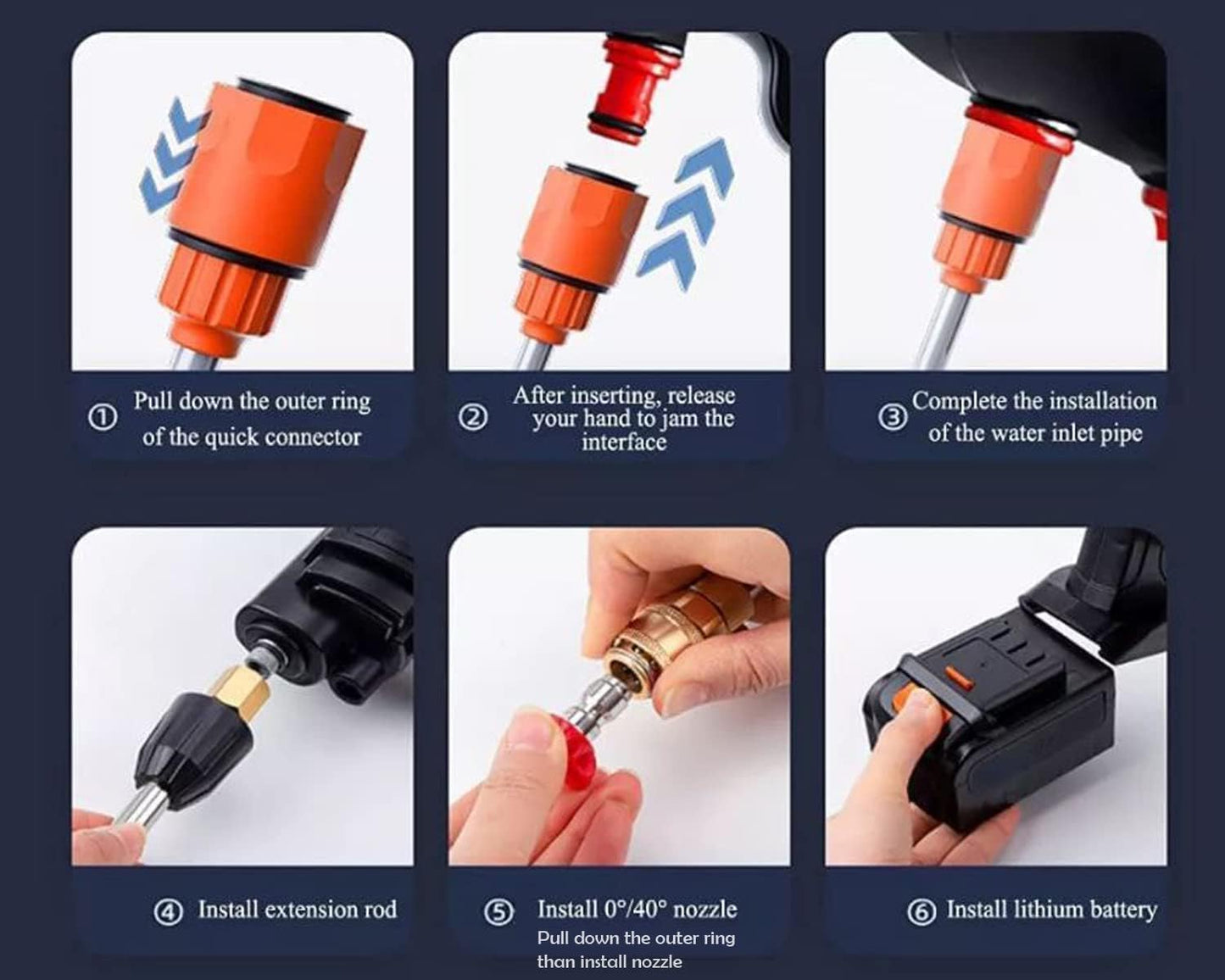 Car/Bike Washer Cordless Portable Wireless High Pressure Water Gun