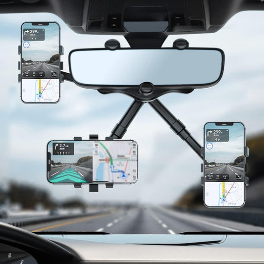 Mobile Holder for Car 360 Rotation, Driveease - Multifunctional Phone Mirror Rear View in Rotatable Stand Mount