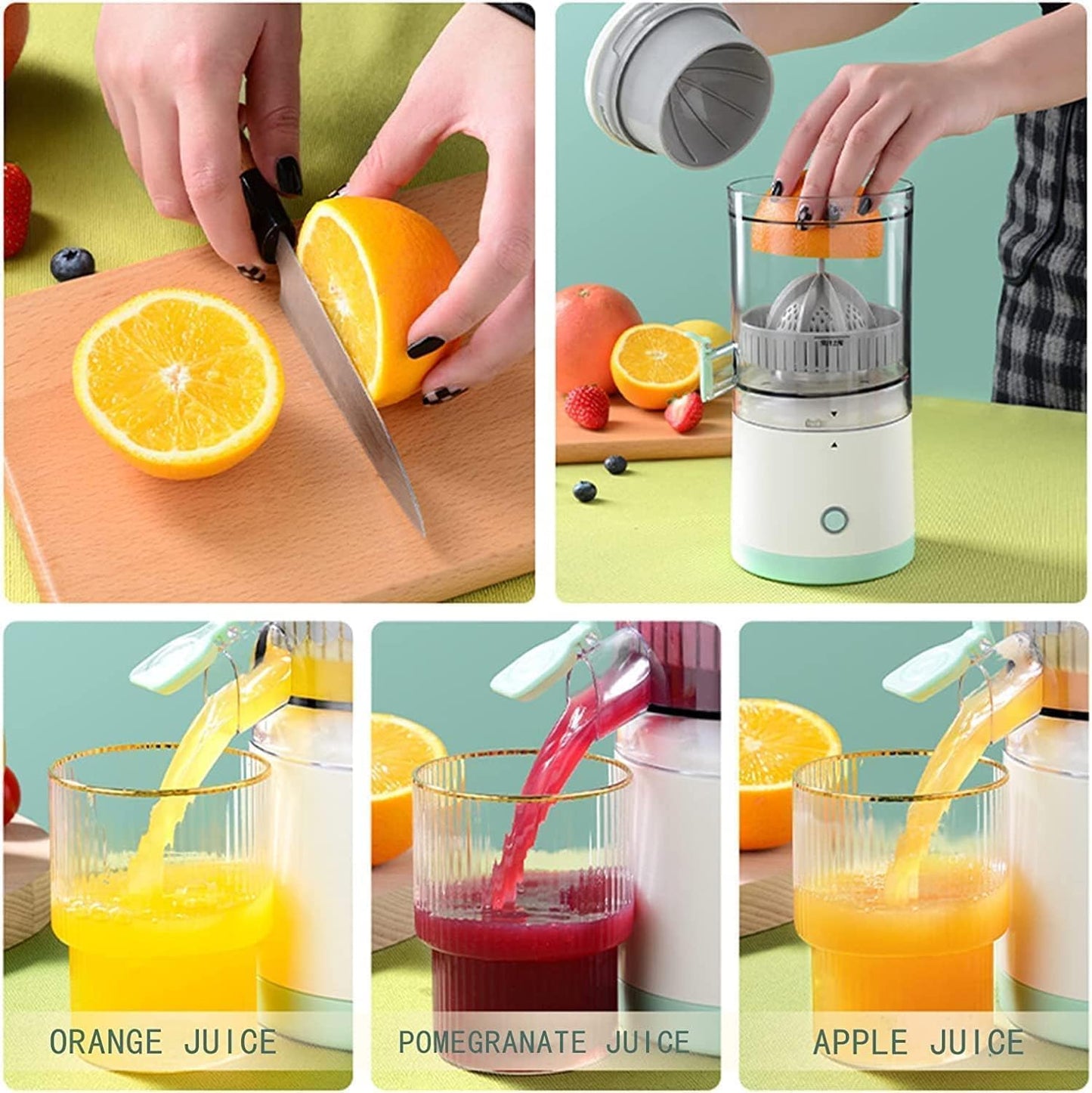 Electric Juicer Machine, Wireless Citrus Press Juicer, Manual Juice Maker, Mini portable instant Juice Machine For Fruit, 200ML Capacity - 45W