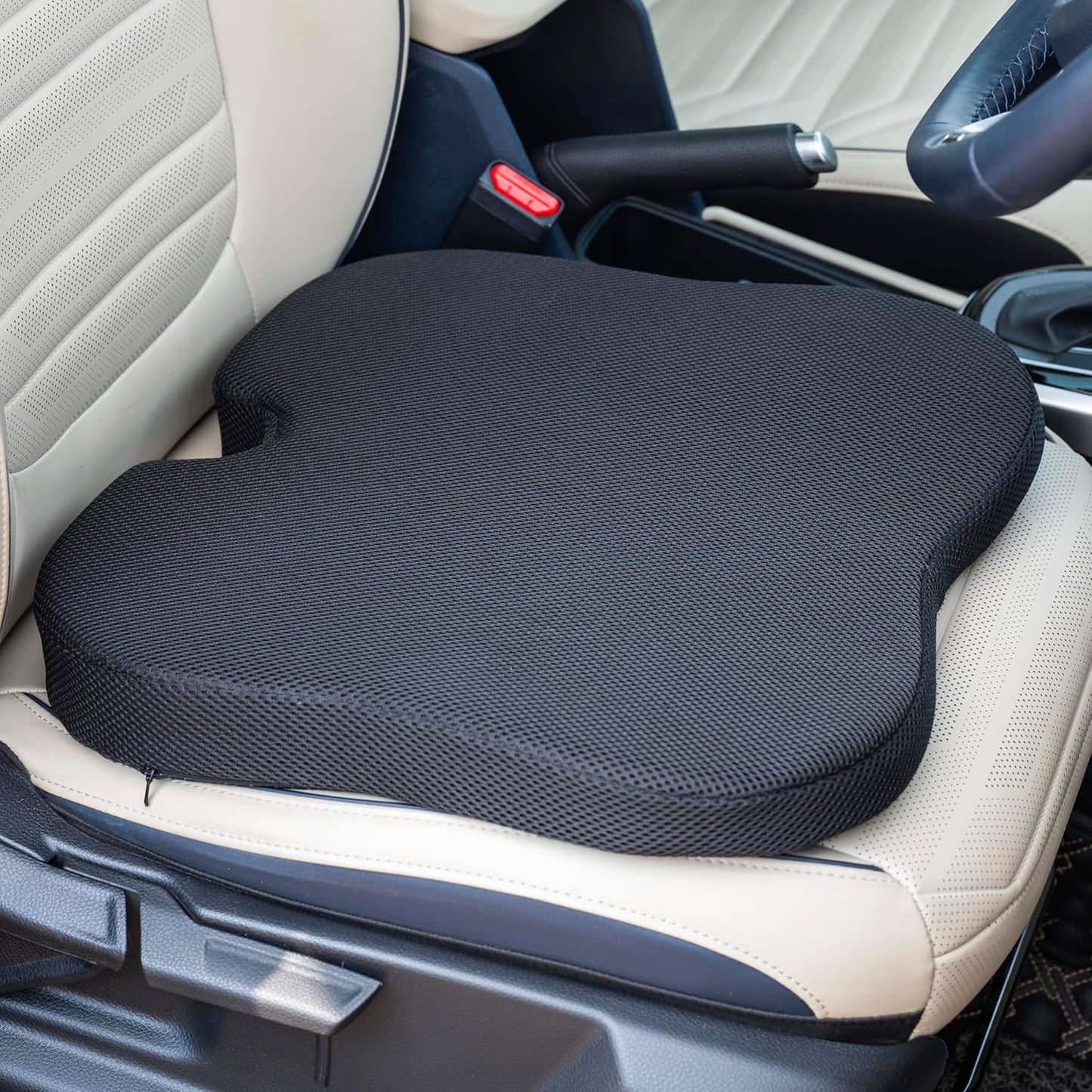 Car Seat Cushions for Long Drive & Daily Commute (Black, Pack of 1)