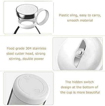 Portable & Rechargeable Electric USB 6 Blades Juicer Bottle Blender Grinder Fruit Mixer For Home and Travel