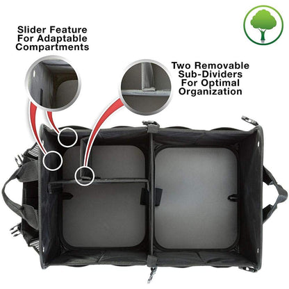 Polyester Multi Compartments Collapsible Portable Car Accessories (Black)