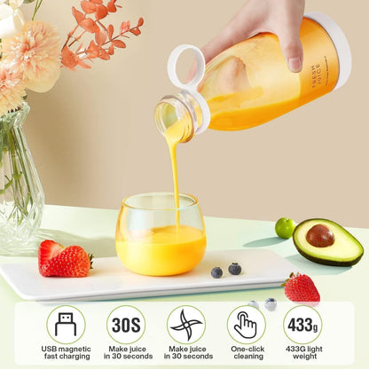 Portable & Rechargeable Electric USB 6 Blades Juicer Bottle Blender Grinder Fruit Mixer For Home and Travel
