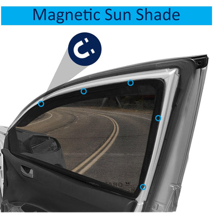Car Sun Shade Zipper Magnetic Curtains for 2022 Onwards Model, Compatible with Toyota Glanza Side Window Car Sunshade, Only Zips in Front Window, Black, 4 Pieces