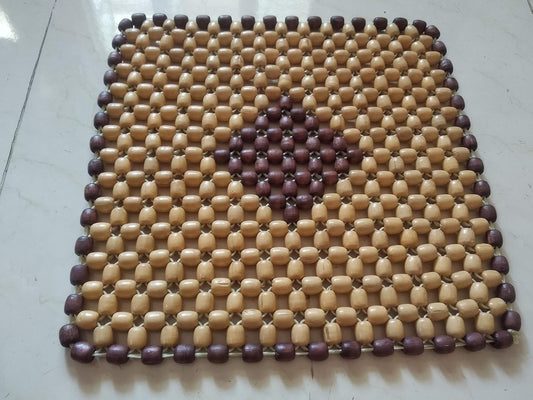 Wooden Beads Acupressure Mat Seat Cover for Driver/Office Chair/Home Chair/Sofa/Swing (Small, Beige)
