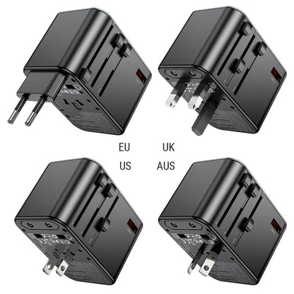 4 in 1 Universal Charger Adapter, 2 USB QC 3.0, 20W USB-C, All in One Fast Charging, International Travel Adapter for Phone, Laptop, Mobile, Tablet